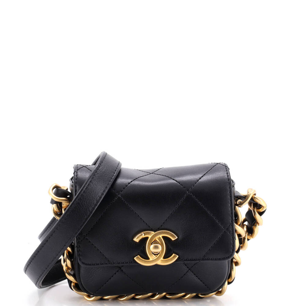 Chanel Mini Framing Chain Flap Bag Quilted Calfskin